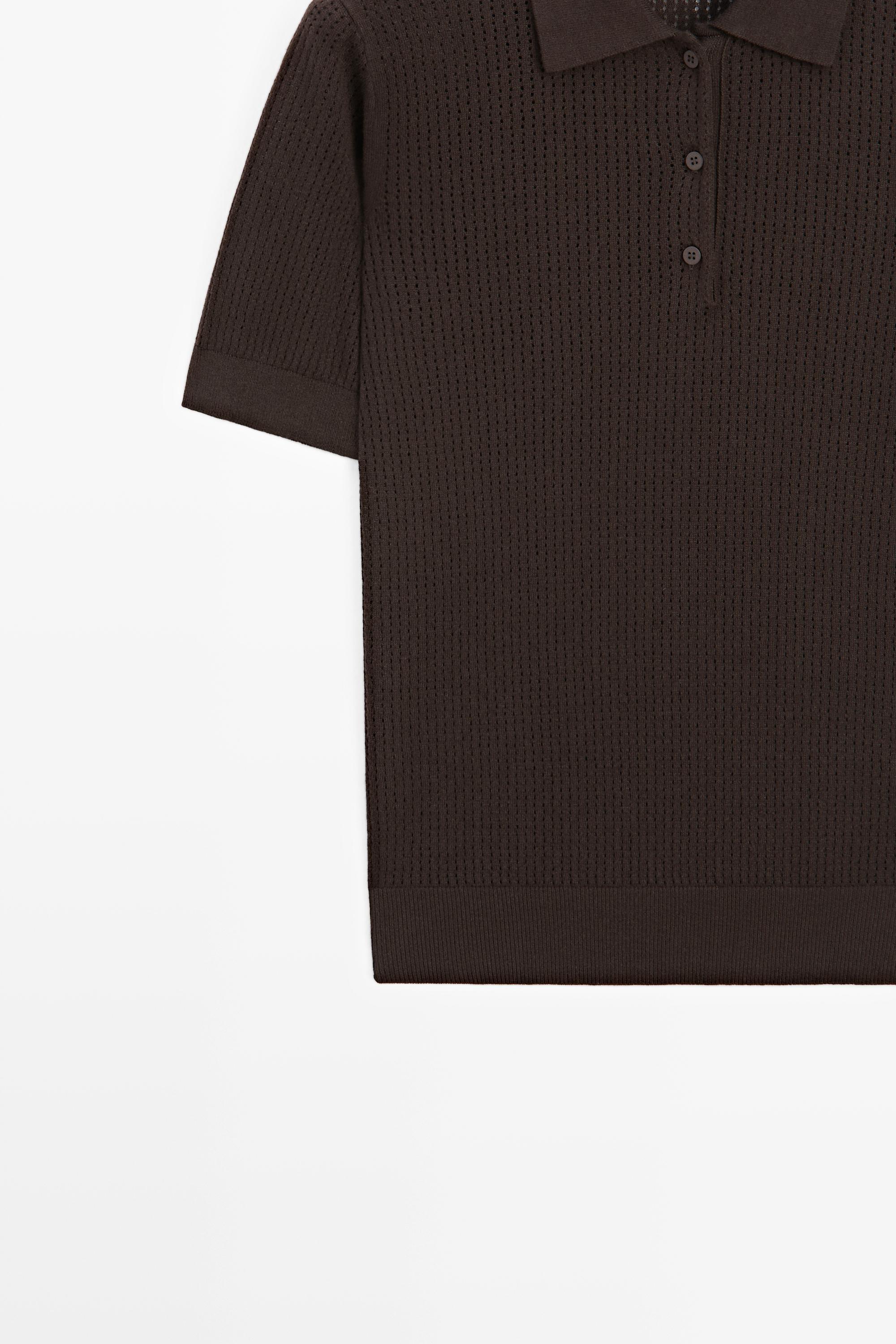 Polo ajouré en coton mélangé
